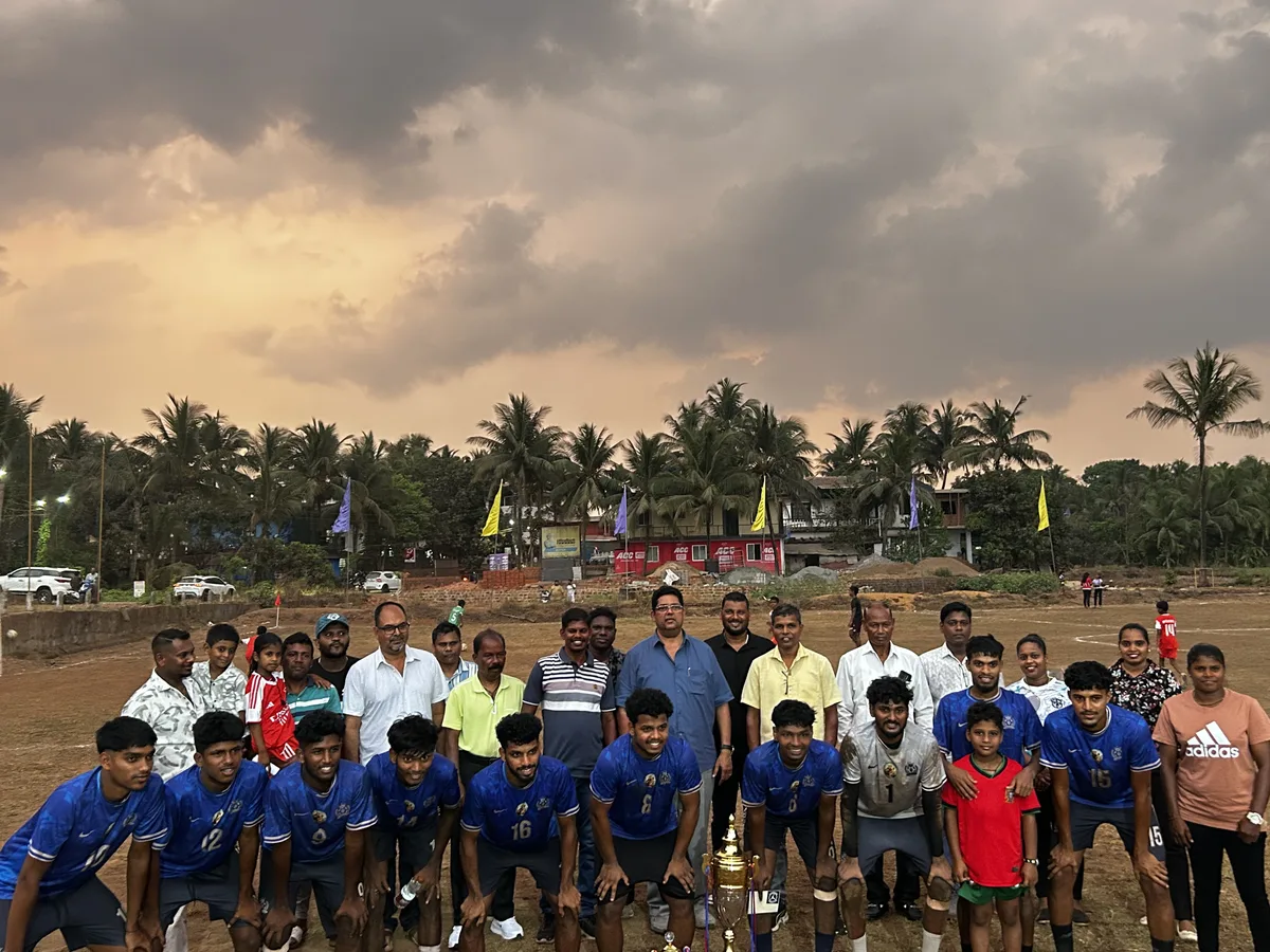 Local football tournament presentation with village youth team