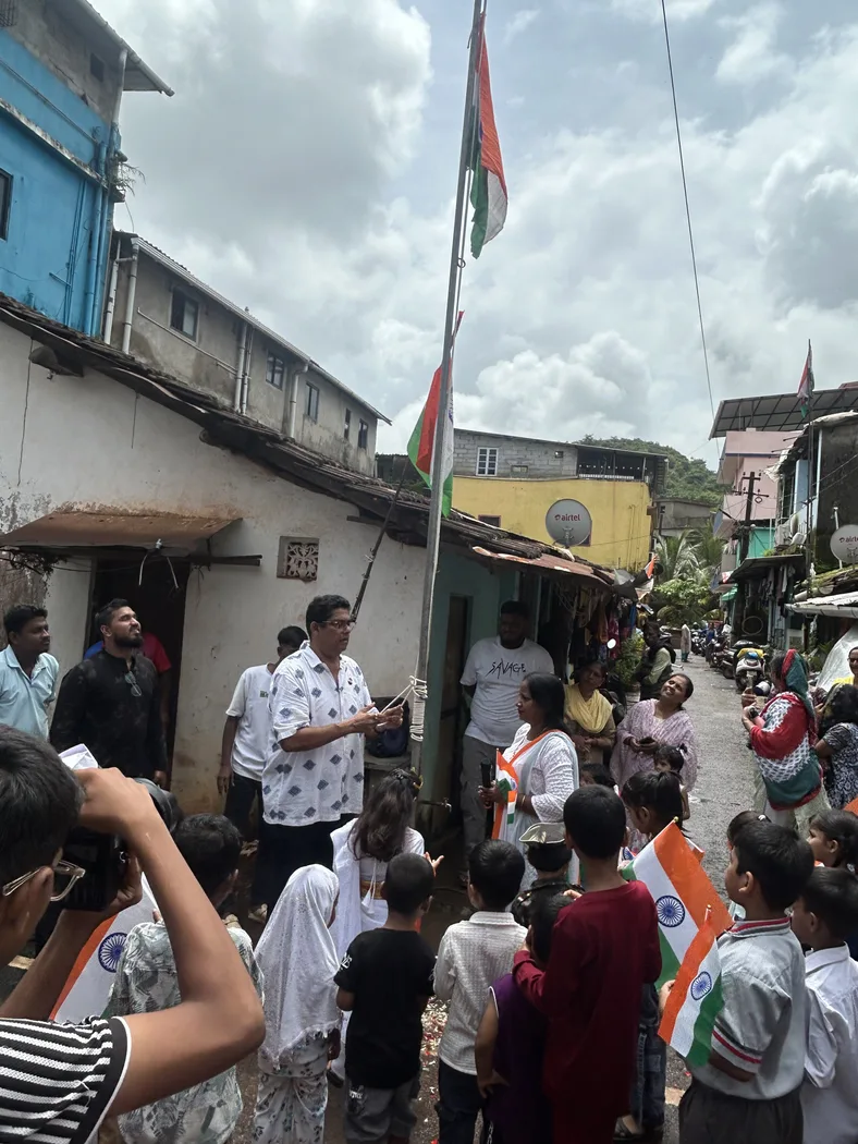 Flag hoisting ceremony celebrating Independence Day